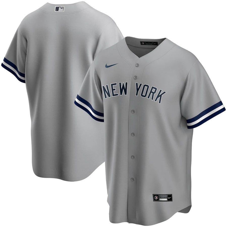 Mens New York Yankees Nike Gray Road Replica Team MLB Jerseys->new york yankees->MLB Jersey